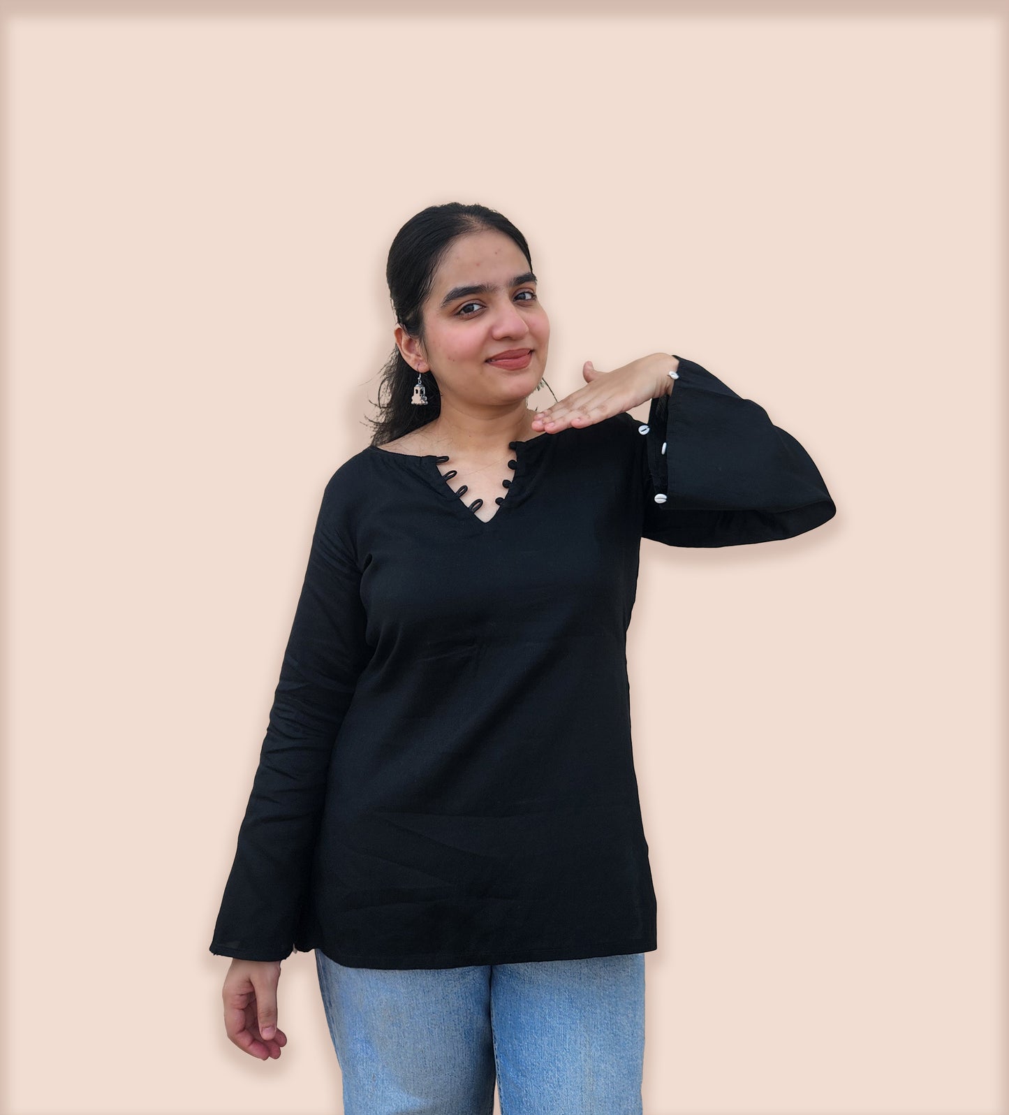 Reet - Short Kurti in Black