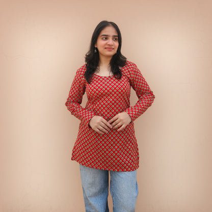 Phool - Floral Corset in Red