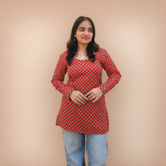 Phool - Floral Corset in Red