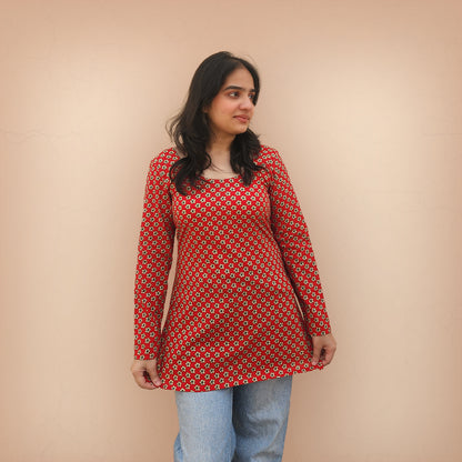 Phool - Floral Corset in Red