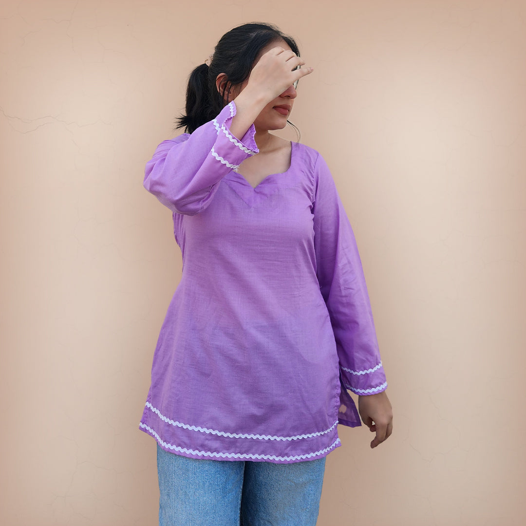 Era - Short Kurti in Lavender